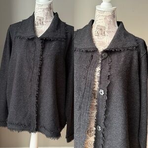 Eileen Fisher 100% Merino Wool Char Hi Clr Short Jacket